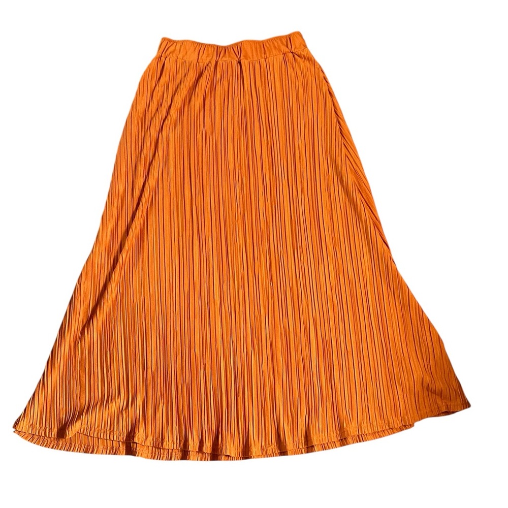 JESSICA LONDON burnt orange 2pc pleated skirt & embroidered shirt set 14/16 XL - Picture 6 of 10